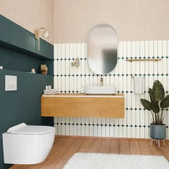 Rapid SL Pack WC bâti autoportant + WC suspendu sans bride Ceramia avec abattant SoftClose + plaque blanche (GRRCEPXWR12-FR)