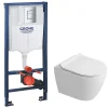 Rapid SL Pack WC bâti-support + WC suspendu sans bride Ceramia avec abattant SoftClose + plaque chrome (GRRCEPXWR14-FR)