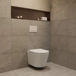 Rapid SL Pack WC bâti-support + WC suspendu sans bride avec abattant SoftClose Ceramia + plaque (GRRCE14WT01-FR)