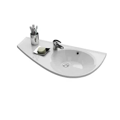 Ravak Avocado Comfort Lavabo 85x45cm, style asymétrique gain de place orientation gauche avec perçage et trop plein (XJ1L1100000)