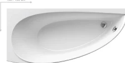 Ravak Avocado Ensemble Baignoire d'angle, orientation droite 160 x 75 cm en acrylique, Blanc + Tablier 160 cm + Pieds