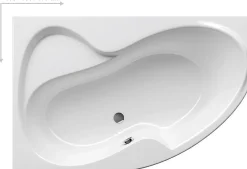 Ravak Rosa II 170 x 105 cm Baignoire d'angle orientation gauche en acrylique, sans pieds, blanc (C221000000)