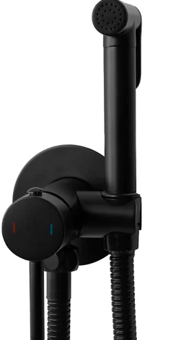 Rea Robinet Bidet Douchette Noir Mural Monocommande