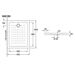 Receveur 100 x 80 VILLEROY ET BOCH O Novo ceramique rectangle blanc