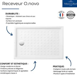 Receveur 120 x 90 VILLEROY ET BOCH O.Novo céramique rectangle blanc