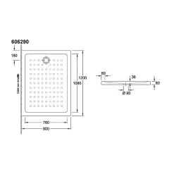Receveur 120 x 90 VILLEROY ET BOCH O.Novo céramique rectangle blanc