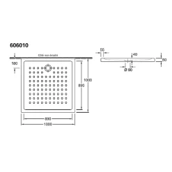 Receveur 100 x 100 VILLEROY ET BOCH O.Novo ceramique carré blanc