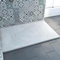 Receveur a poser en materiaux composite SMC - Finition ardoise blanc mat - 90x140 cm