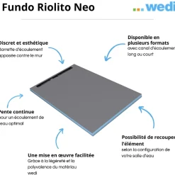 Receveur de douche à carreler 120 x 80 cm WEDI Fundo Riolito Neo