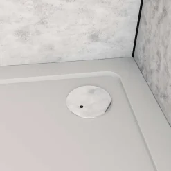Receveur de douche à l'italien 100x80cm H.3cm, blanc, Bac à douche extra-plat en résine, avec une bonde H.55mm Design ultra-mince