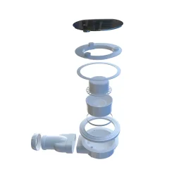 Receveur de douche à l'italien 100x80cm H.3cm, blanc, Bac à douche extra-plat en résine, avec une bonde H.55mm Design ultra-mince