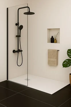 Receveur de douche à poser l.80 x L.160 x H.3 cm blanc en mousse de polystyrène extrudé, Futurbath Gravity