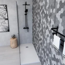 Receveur de douche à poser l.90 x L.120 x H.3 cm blanc en mousse de polystyrène extrudé, Futurbath Gravity