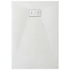 Receveur de douche SMC en fibre de verre effet pierre avec bonde inclus H. 2,6 cm 80 x 120 Blanche