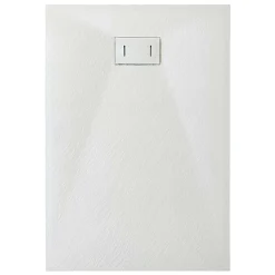 Receveur de douche SMC en fibre de verre effet pierre avec bonde inclus H. 2,6 cm 90 x 120 Blanche