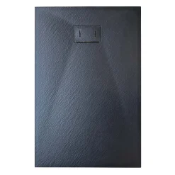 Receveur de douche SMC en fibre de verre effet pierre avec bonde inclus H. 2,6 cm 70 x 100 Noir
