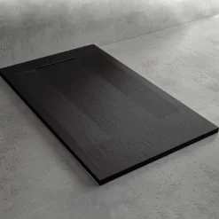 Receveur de douche 90 x 160 cm noir extra plat SUEZ surface ardoisee