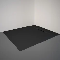 Receveur de douche 80 x 90 cm, effet pierre anthracite, Schulte
