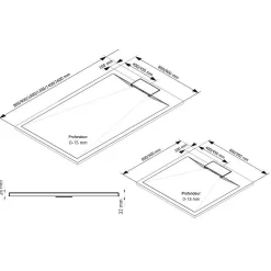 Receveur de douche 80 x 90 cm, effet pierre anthracite, Schulte