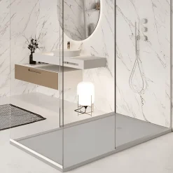 Receveur de douche 90 x 170 cm extra plat gris en resine minerale SARIN Couleur du receveur