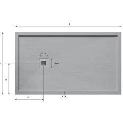 Receveur de douche 90 x 170 cm extra plat gris en resine minerale SARIN Couleur du receveur