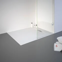 Receveur de douche 80 x 100 cm, effet pierre blanche, Schulte