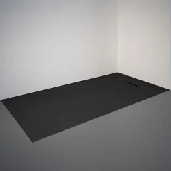 Receveur de douche 80 x 160 cm, effet pierre anthracite, Schulte