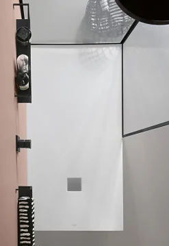 Receveur de douche 100 x 160 cm en acrylique, blanc texturé, Villeroy & Boch Exklusive
