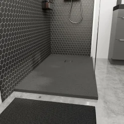 Receveur de douche 80 x 120 cm, résine, gris, Douro GoodHome