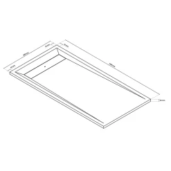 Receveur de douche 80 x 160 cm, résine, blanc, GoodHome Luiro