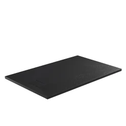 Receveur de douche 80 x 100 cm extra plat noir PIATTO en SoliCast surface ardoisee