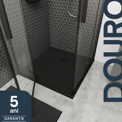 Receveur de douche 90 x 90 cm, résine, noir, Douro GoodHome