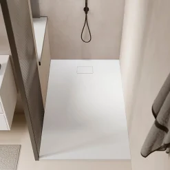 Receveur de douche 90 x 170 cm extra plat blanc PIATTO en SoliCast surface ardoisee