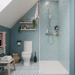 Receveur de douche 80 x 120 cm, résine, blanc, Douro GoodHome