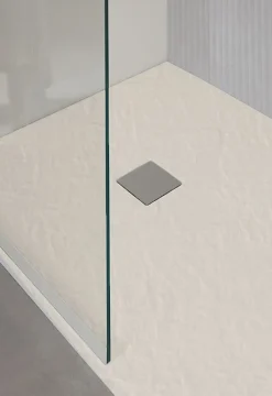 Receveur de douche 80 x 160 cm en acrylique, crème texturé, Villeroy & Boch Exklusive