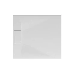 Receveur de douche 90 x 100 cm, effet pierre blanche, Schulte
