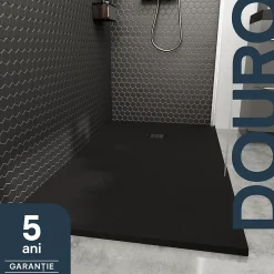 Receveur de douche 90 x 160 cm, résine, noir, Douro GoodHome