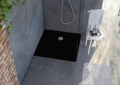 Receveur de douche 90 x 90 cm, noir, Allibert Karbon
