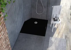 Receveur de douche 90 x 90 cm, noir, Allibert Karbon