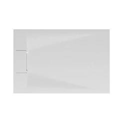 Receveur de douche 80 x 120 cm, effet pierre blanche, Schulte