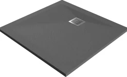 Receveur de douche 90 x 90 cm, résine, gris, GoodHome Douro
