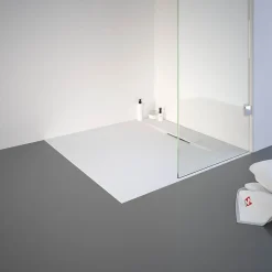Receveur de douche 90 x 90 cm, effet pierre blanche, Schulte
