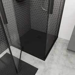 Receveur de douche 80 x 80 cm, résine, noir, Douro GoodHome