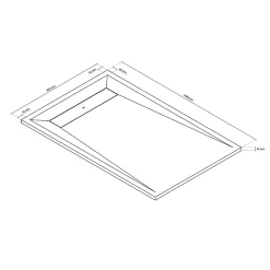 Receveur de douche 90 x 140 cm, résine, blanc, GoodHome Luiro