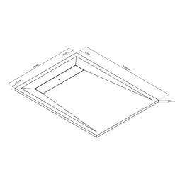 Receveur de douche 90 x 120 cm, résine, blanc, GoodHome Luiro