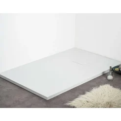 Receveur de douche 80 x 160 cm extra plat blanc PIATTO en SoliCast surface ardoisee