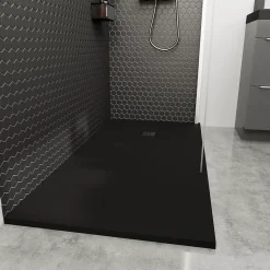 Receveur de douche 90 x 120 cm, résine, noir, Douro GoodHome
