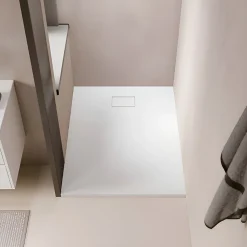 Receveur de douche 70 x 120 cm extra plat blanc PIATTO en SoliCast surface ardoisee