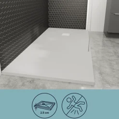 Receveur de douche 90 x 140 cm, résine, blanc, Douro GoodHome