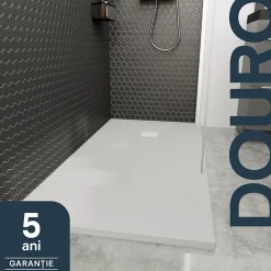 Receveur de douche 80 x 160 cm, résine, blanc, GoodHome Douro